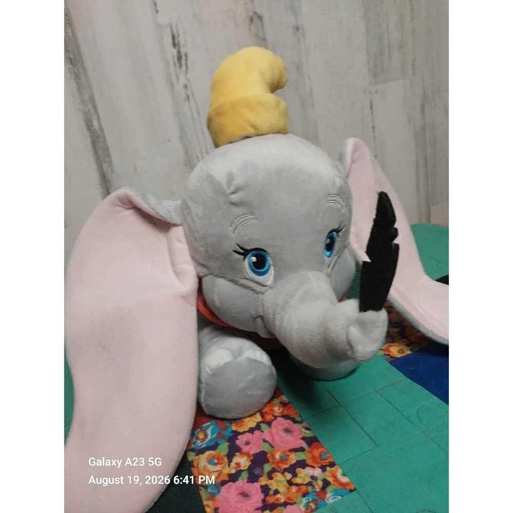 Disney Dumbo with Feather Plush 17in  Soft Baby Medium